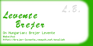 levente brejer business card